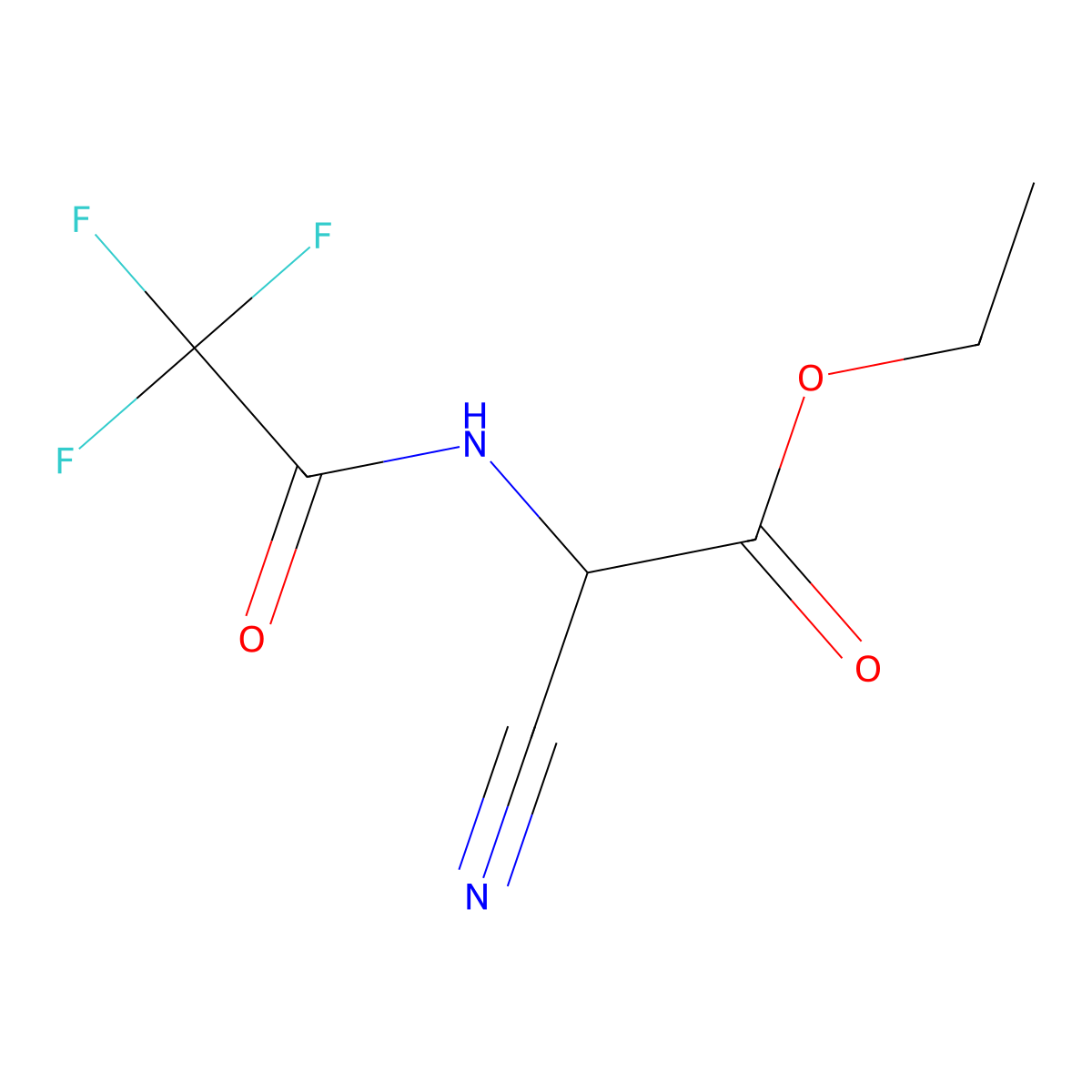 Ethyl 2-cyano-2-(2,2,2-trifluoroacetamido)acetate molecular structure, CAS 1008711-58-7