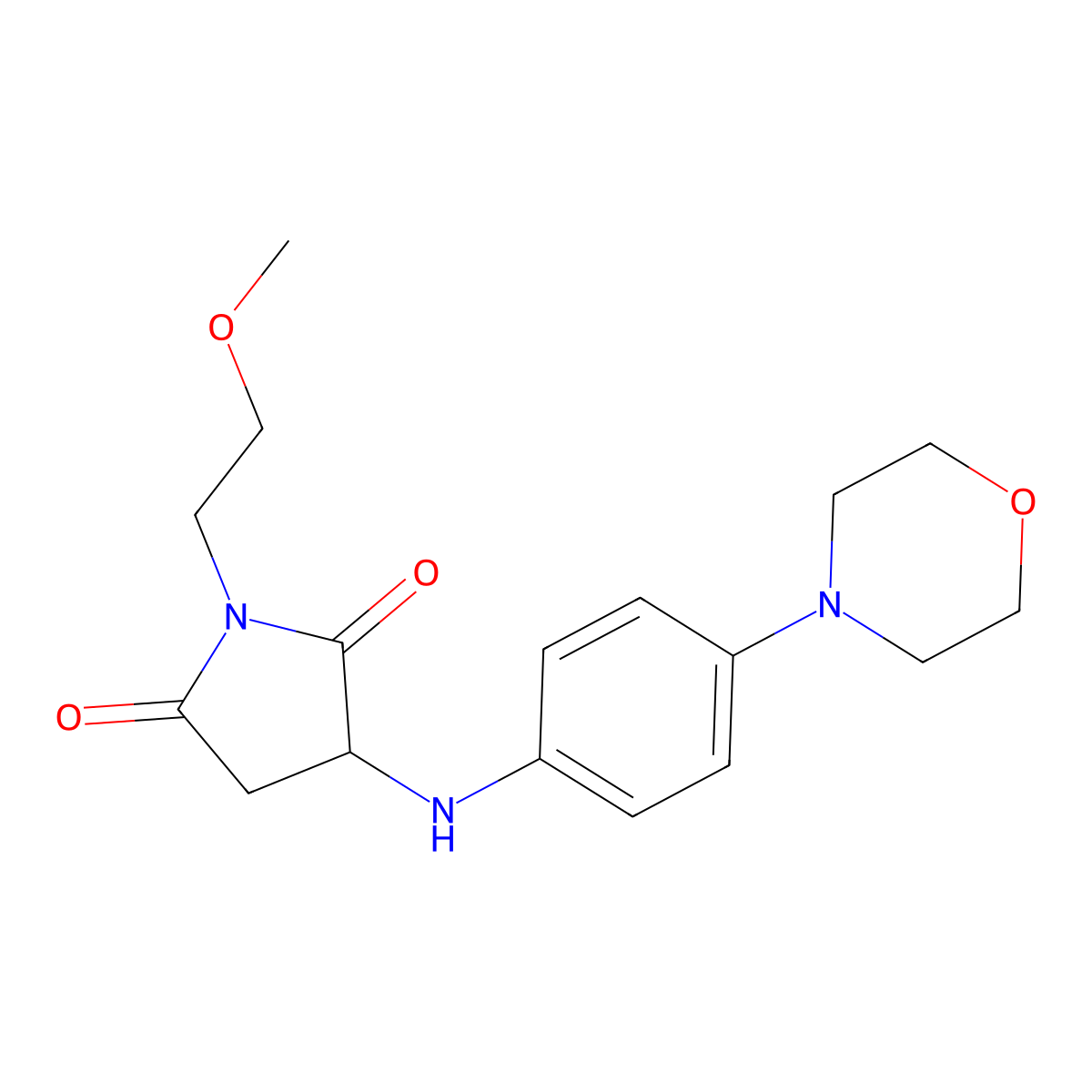 1-(2-Methoxyethyl)-3-((4-morpholinophenyl)amino)pyrrolidine-2,5-dione molecular structure, CAS 1008712-49-9