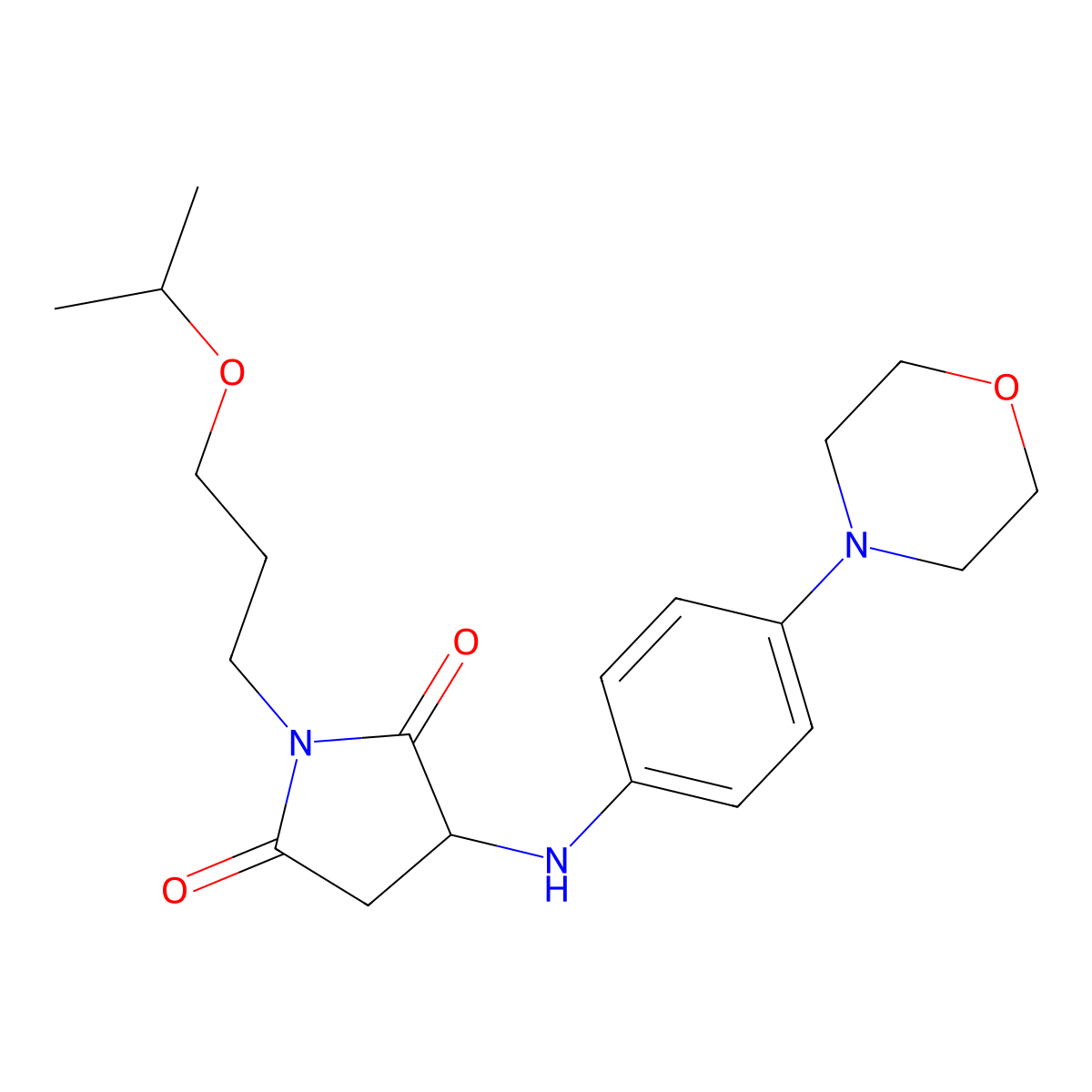 1-(3-Isopropoxypropyl)-3-((4-morpholinophenyl)amino)pyrrolidine-2,5-dione molecular structure, CAS 1008712-50-2