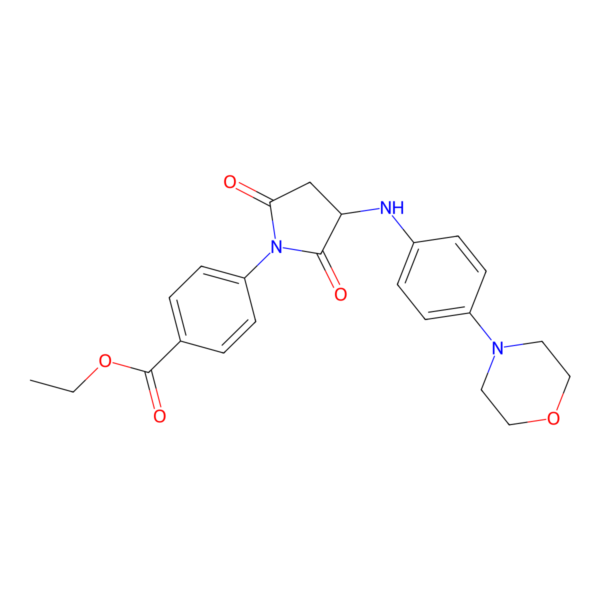 Ethyl 4-(3-{[4-(morpholin-4-yl)phenyl]amino}-2,5-dioxopyrrolidin-1-yl)benzoate molecular structure, CAS 1008712-51-3