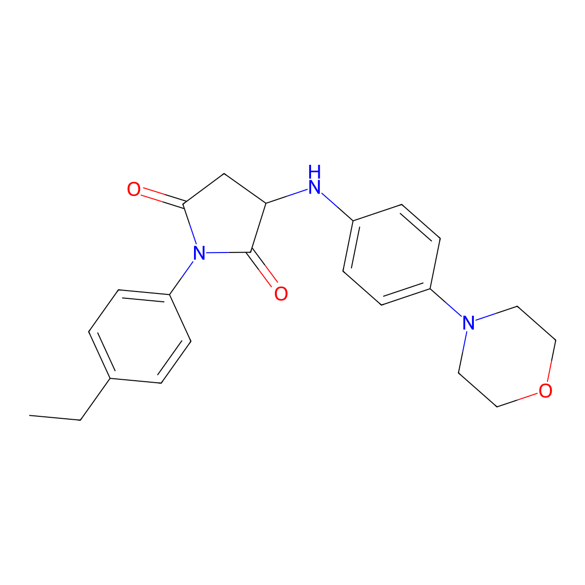 1-(4-Ethylphenyl)-3-((4-morpholinophenyl)amino)pyrrolidine-2,5-dione molecular structure, CAS 1008712-52-4