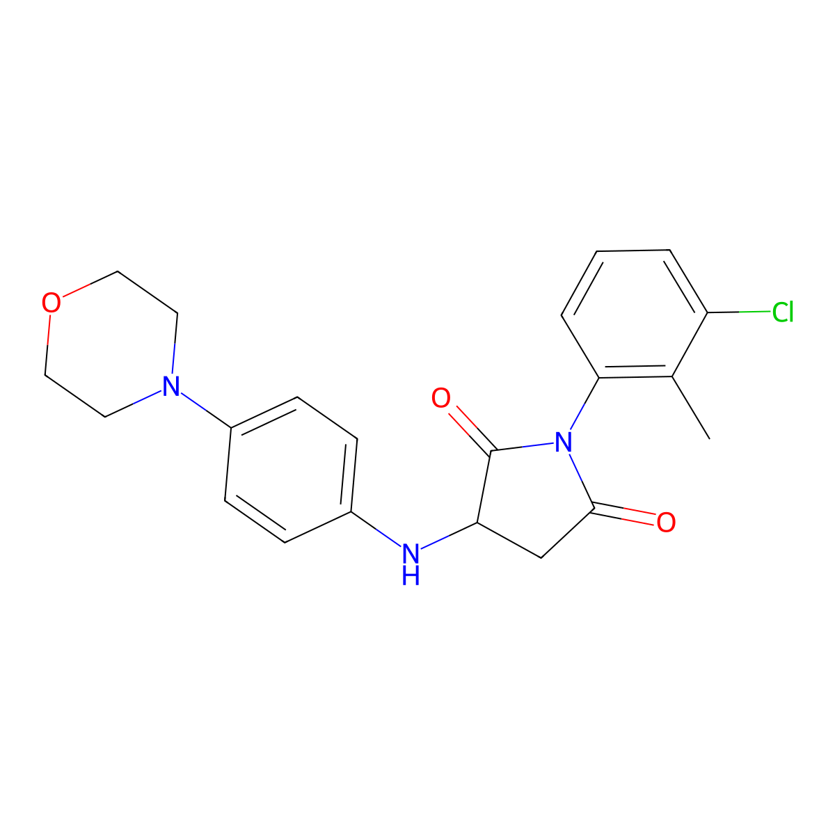 1-(3-Chloro-2-methylphenyl)-3-((4-morpholinophenyl)amino)pyrrolidine-2,5-dione molecular structure, CAS 1008712-55-7