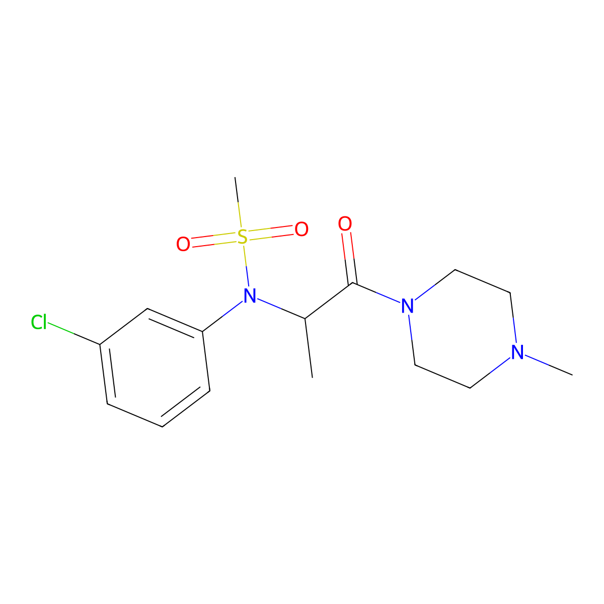 N-(3-chlorophenyl)-N-[1-(4-methylpiperazin-1-yl)-1-oxopropan-2-yl]methanesulfonamide molecular structure, CAS 1008713-90-3