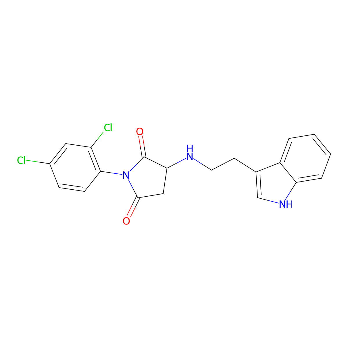 1-(2,4-dichlorophenyl)-3-{[2-(1H-indol-3-yl)ethyl]amino}pyrrolidine-2,5-dione molecular structure, CAS 1008714-19-9