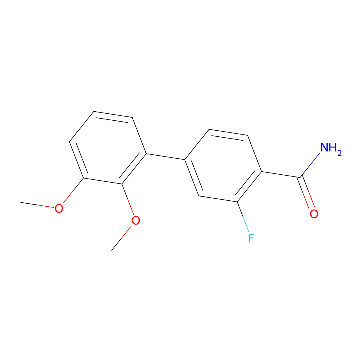 3-Fluoro-2',3'-dimethoxy[1,1'-biphenyl]-4-carboxamide molecular structure, CAS 1008715-78-3