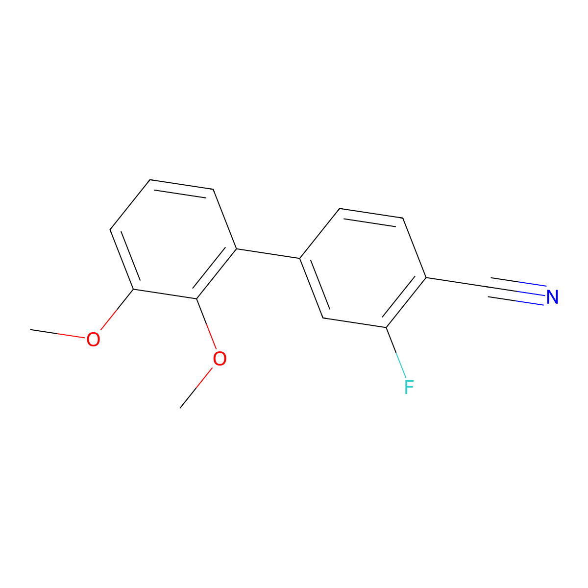 4-(2,3-Dimethoxyphenyl)-2-fluorobenzonitrile molecular structure, CAS 1008716-46-8