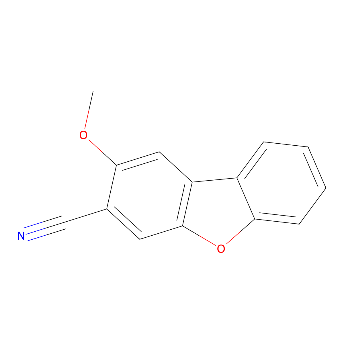 2-Methoxydibenzo[b,d]furan-3-carbonitrile molecular structure, CAS 100873-38-9