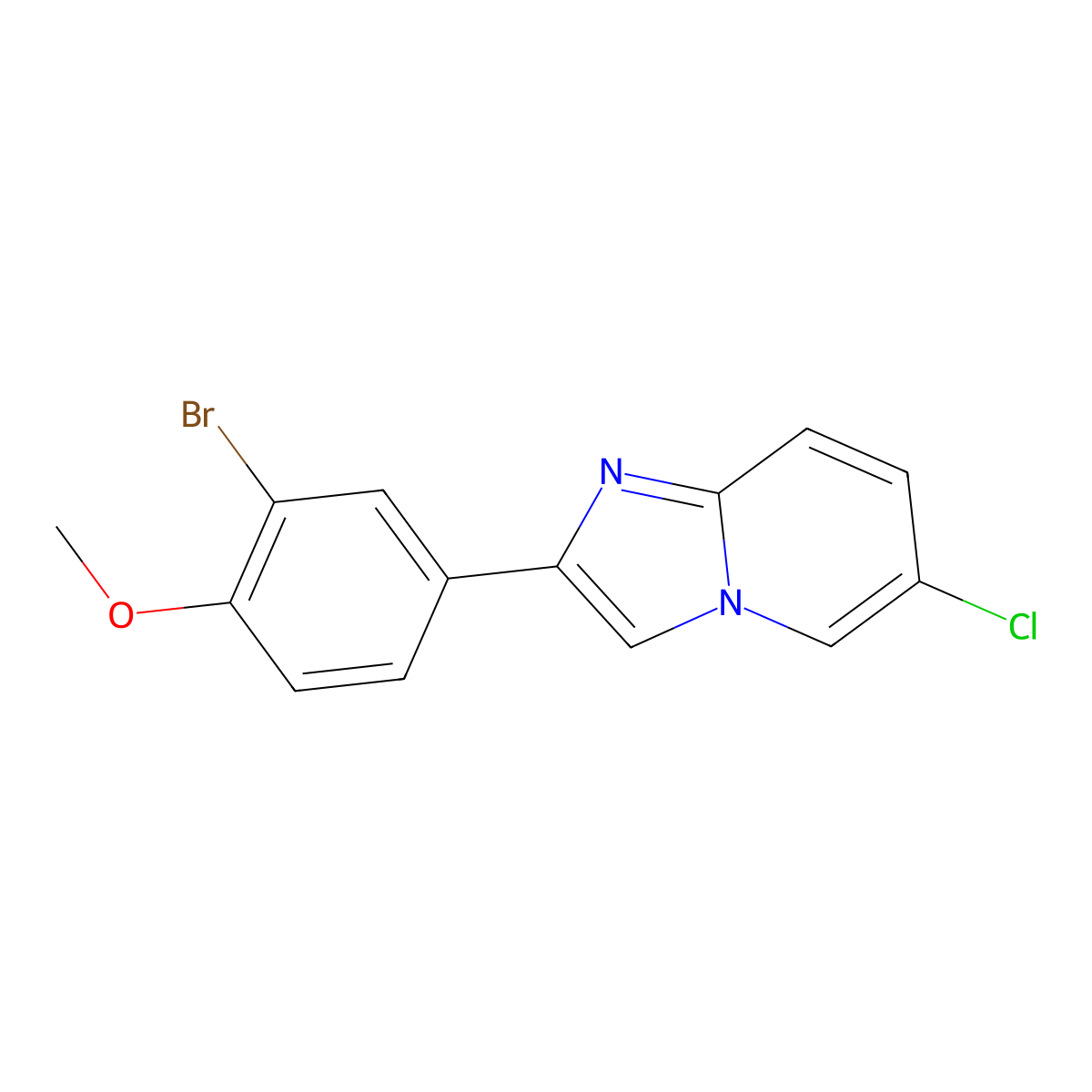 2-(3-Bromo-4-methoxyphenyl)-6-chloroimidazo[1,2-a]pyridine molecular structure, CAS 100873-98-1