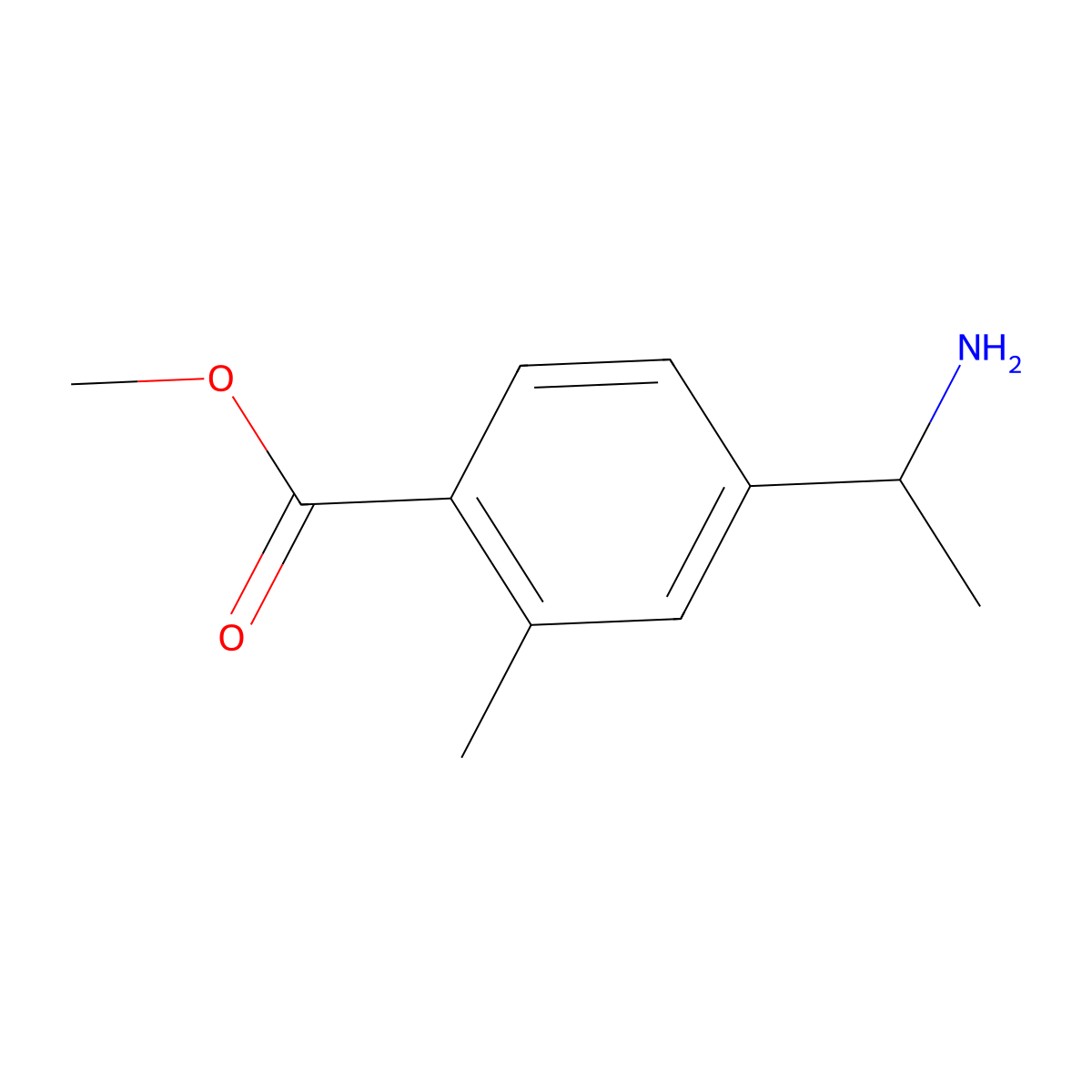 methyl 4-[(1S)-1-aminoethyl]-2-methylbenzoate molecular structure, CAS 1008736-39-7