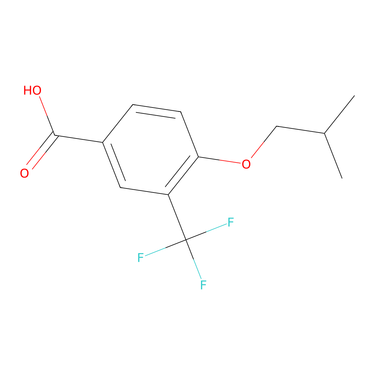 4-Isobutoxy-3-(trifluoromethyl)benzoic acid molecular structure, CAS 1008769-62-7