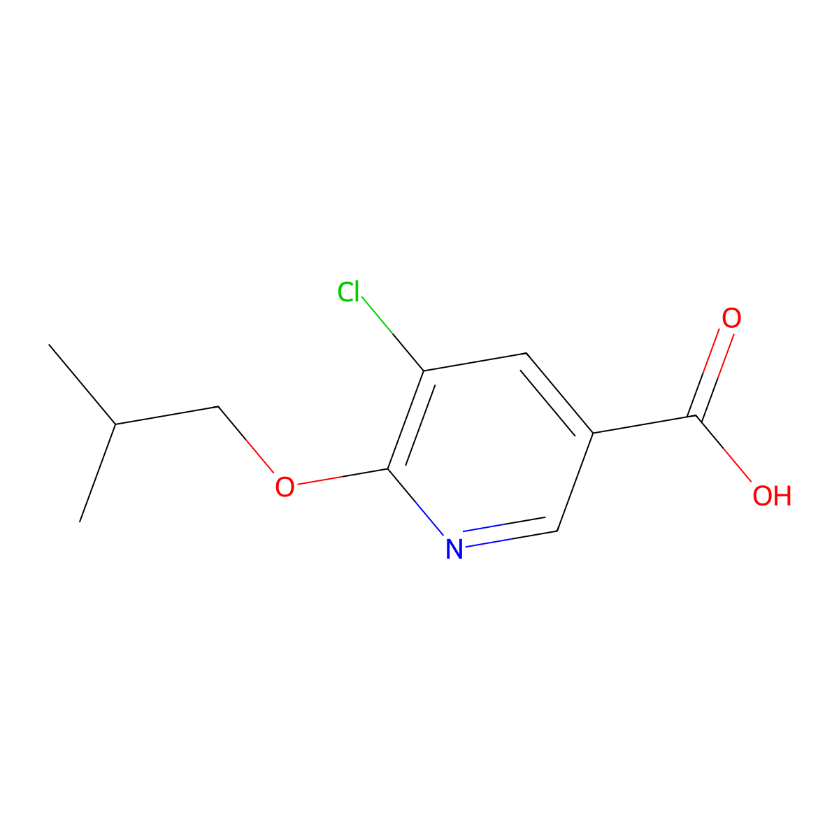 5-Chloro-6-(2-methylpropoxy)pyridine-3-carboxylic acid molecular structure, CAS 1008769-66-1