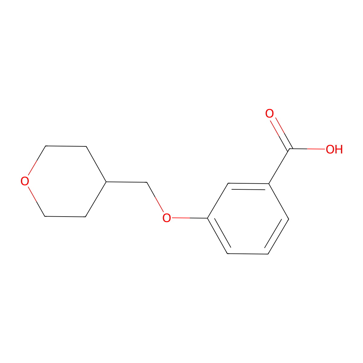 3-(Tetrahydro-2H-pyran-4-ylmethoxy)benzoic Acid molecular structure, CAS 1008773-62-3