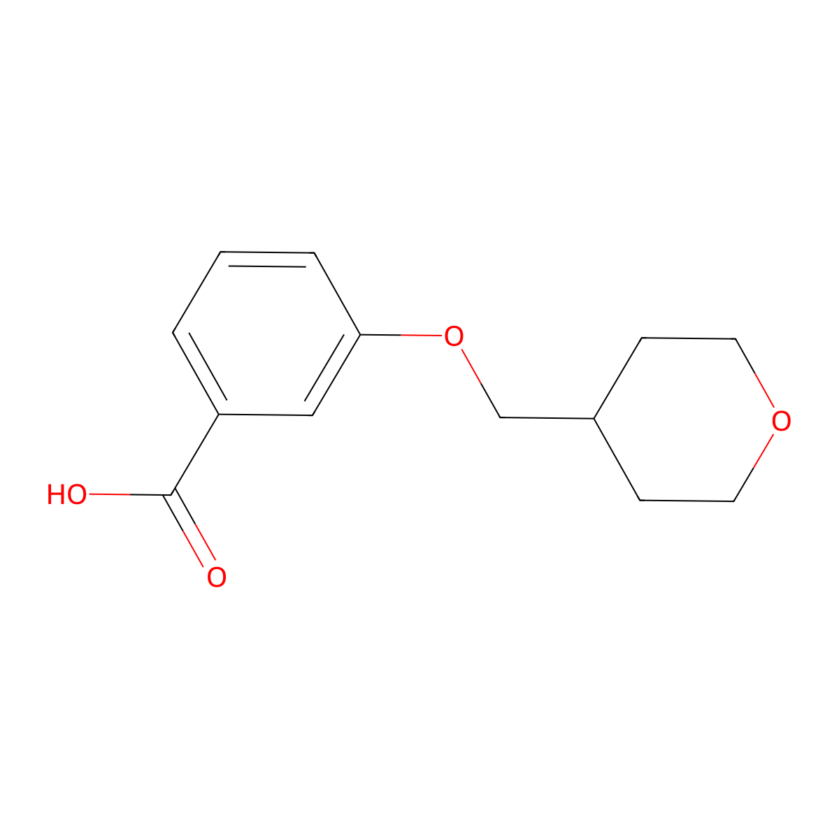 3-(Tetrahydro-2H-pyran-4-ylmethoxy)benzoic Acid molecular structure, CAS 1008773-62-3