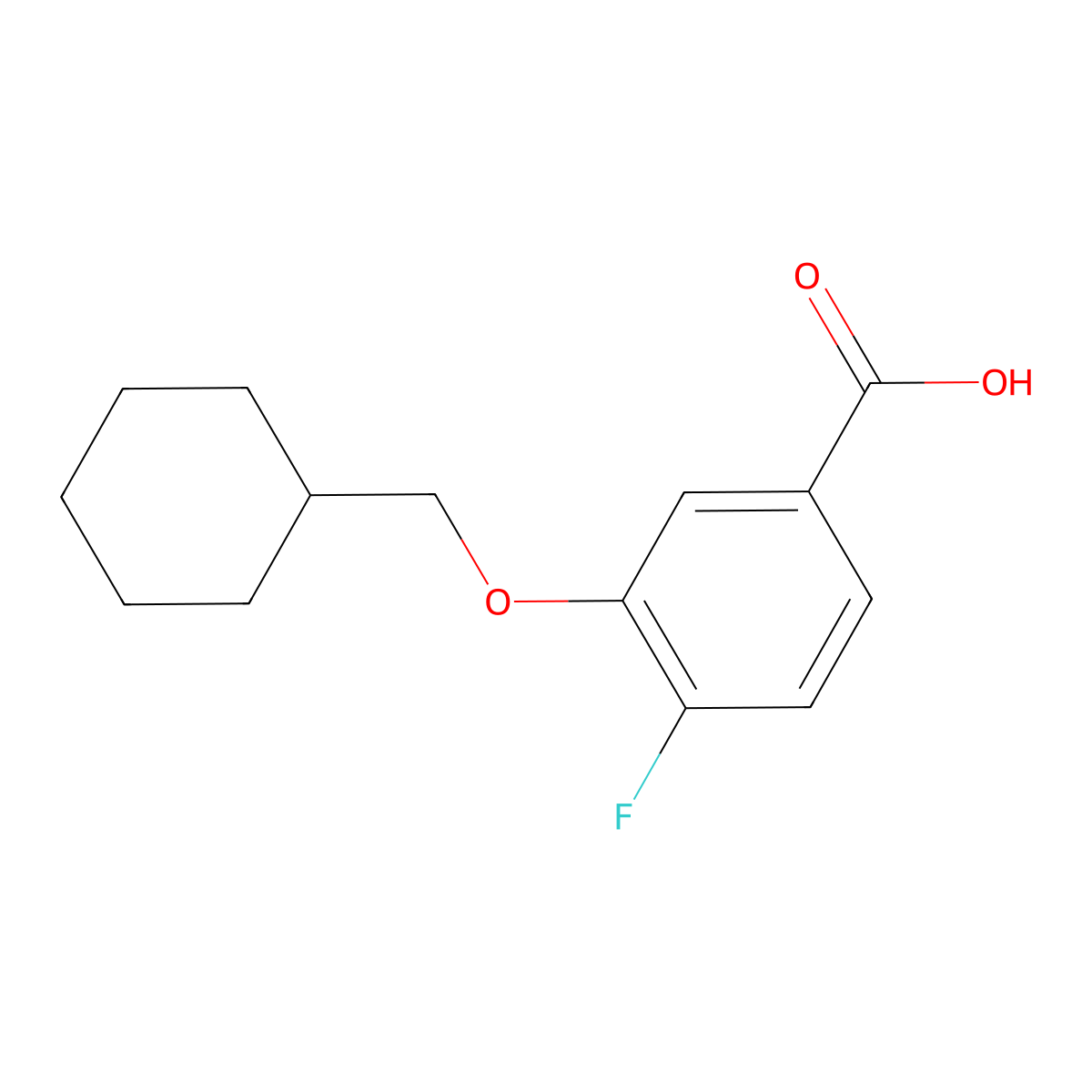 3-(Cyclohexylmethoxy)-4-fluorobenzoic acid molecular structure, CAS 1008773-68-9