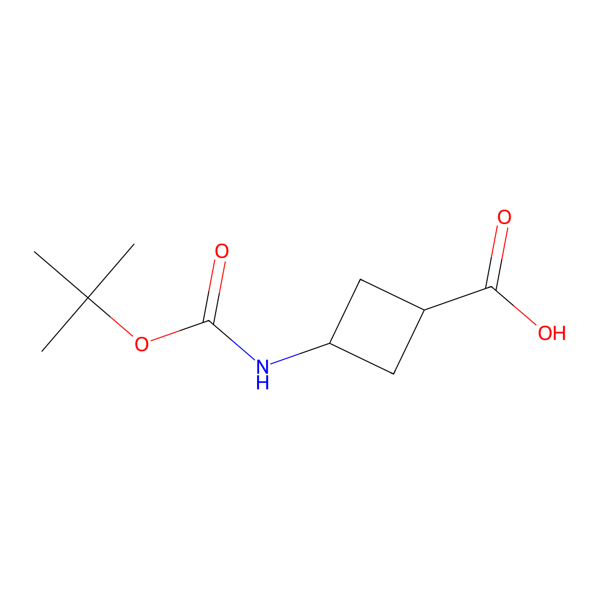 (1r,3r)-3-(((Tert-butoxy)carbonyl)amino)cyclobutane-1-carboxylic acid molecular structure, CAS 1008773-79-2