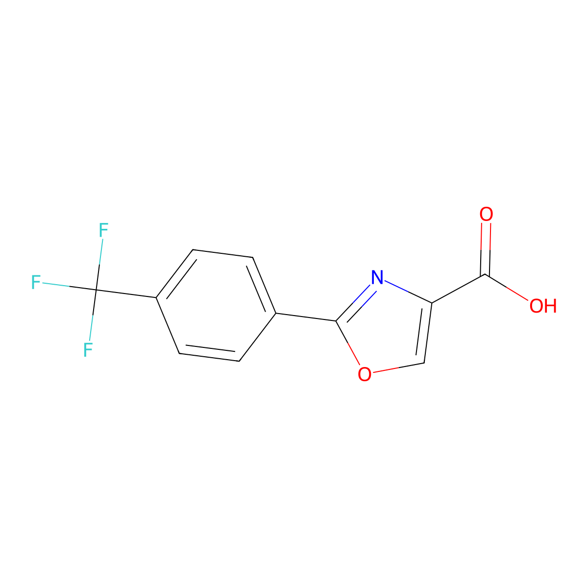 2-[4-(Trifluoromethyl)phenyl]-1,3-oxazole-4-carboxylic acid molecular structure, CAS 1008773-84-9