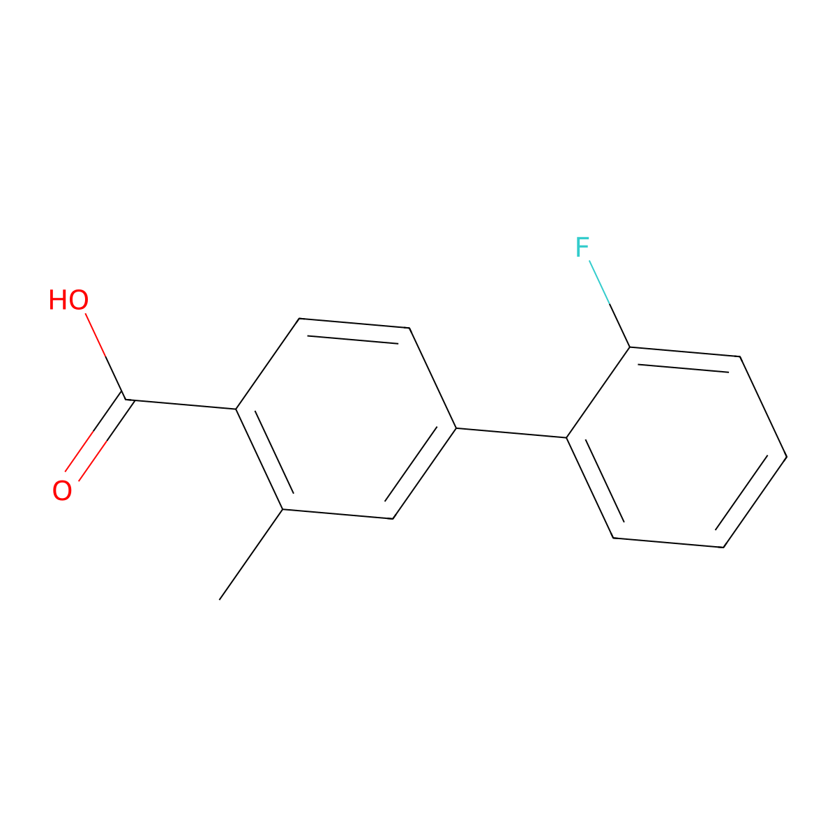 2'-Fluoro-3-methylbiphenyl-4-carboxylic acid molecular structure, CAS 1008773-85-0