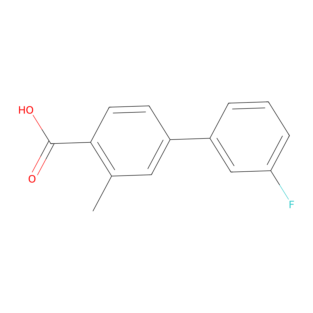 3'-Fluoro-3-methylbiphenyl-4-carboxylic acid molecular structure, CAS 1008773-87-2