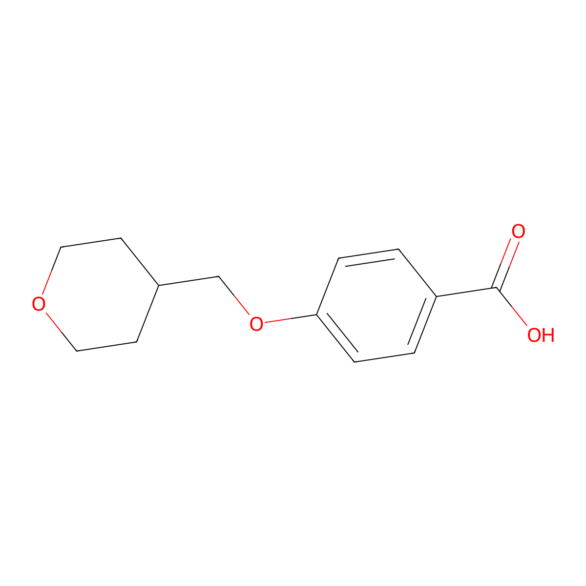 4-(Tetrahydro-2H-pyran-4-ylmethoxy)benzoic Acid molecular structure, CAS 1008773-89-4