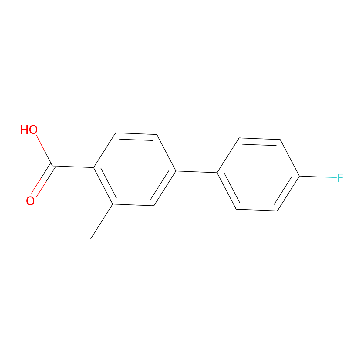 4'-Fluoro-3-methylbiphenyl-4-carboxylic acid molecular structure, CAS 1008773-90-7