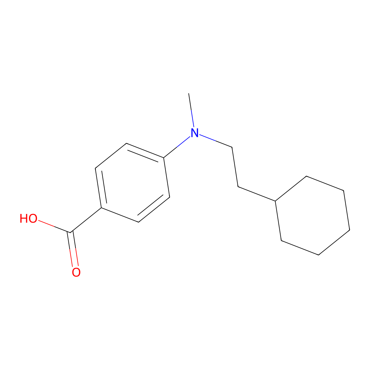 4-[(2-Cyclohexylethyl)methylamino]benzoic acid molecular structure, CAS 1008773-91-8