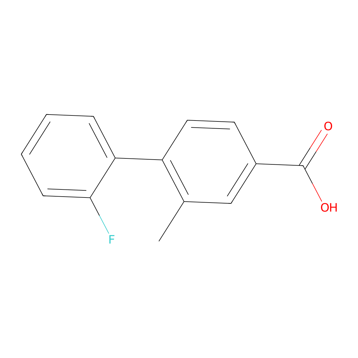4-(2-Fluorophenyl)-3-methylbenzoic acid molecular structure, CAS 1008773-94-1