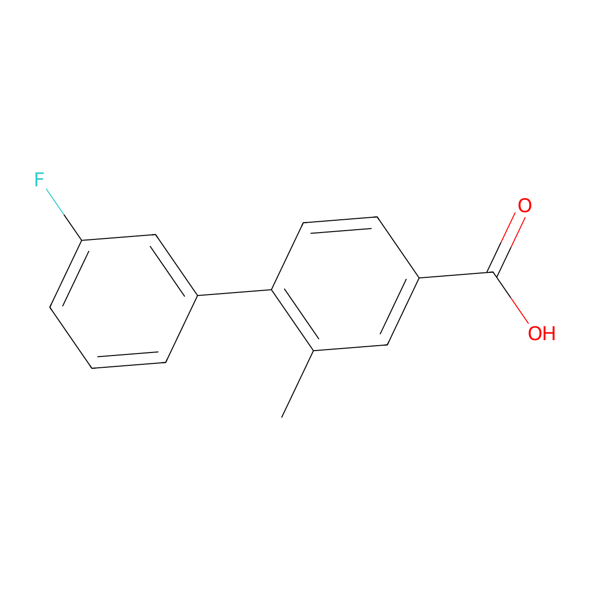 3'-Fluoro-2-methyl-[1,1'-biphenyl]-4-carboxylic acid molecular structure, CAS 1008773-96-3