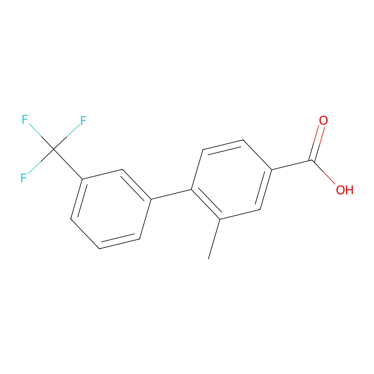 3-Methyl-4-(3-trifluoromethylphenyl)benzoic acid molecular structure, CAS 1008773-97-4