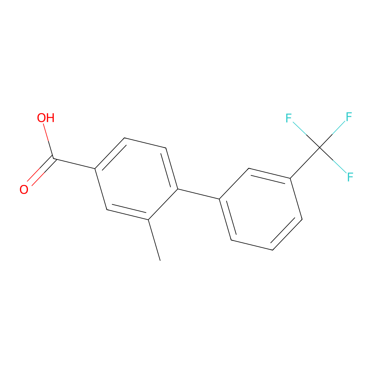 3-Methyl-4-(3-trifluoromethylphenyl)benzoic acid molecular structure, CAS 1008773-97-4