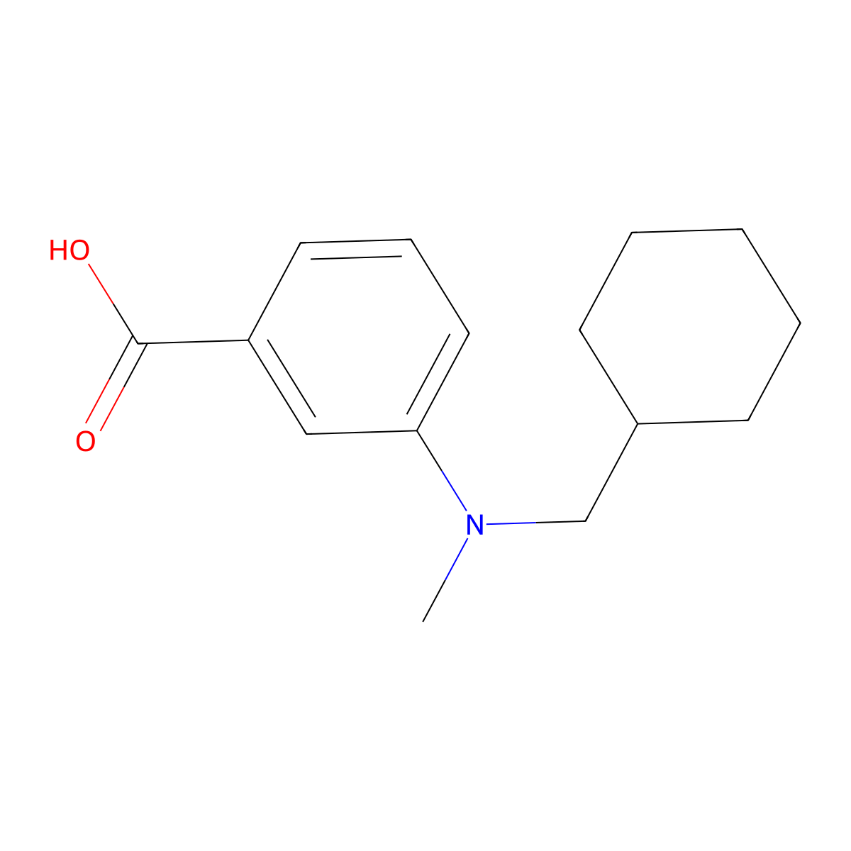 3-[(Cyclohexylmethyl)methylamino]benzoic acid molecular structure, CAS 1008774-02-4