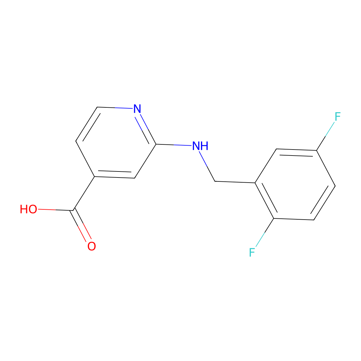 2-[[(2,5-Difluorophenyl)methyl]amino]-4-pyridinecarboxylic acid molecular structure, CAS 1008774-49-9