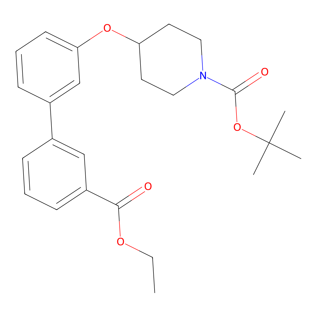 3-[3-[[1-(Tert-butoxycarbonyl)piperidin-4-yl]oxy]phenyl]benzoic acid ethyl ester molecular structure, CAS 1008774-85-3