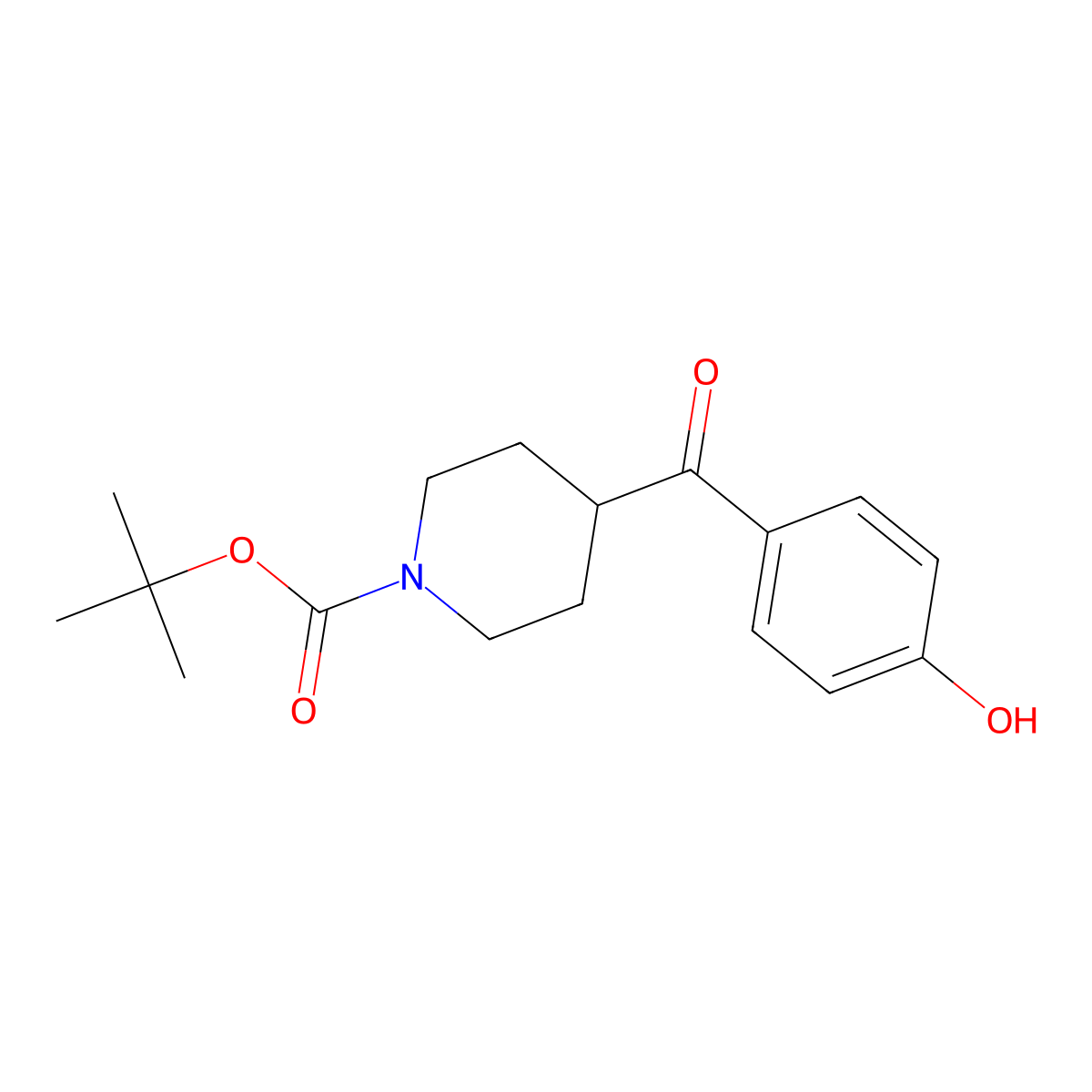 tert-Butyl 4-(4-hydroxybenzoyl)piperidine-1-carboxylate molecular structure, CAS 1008774-87-5