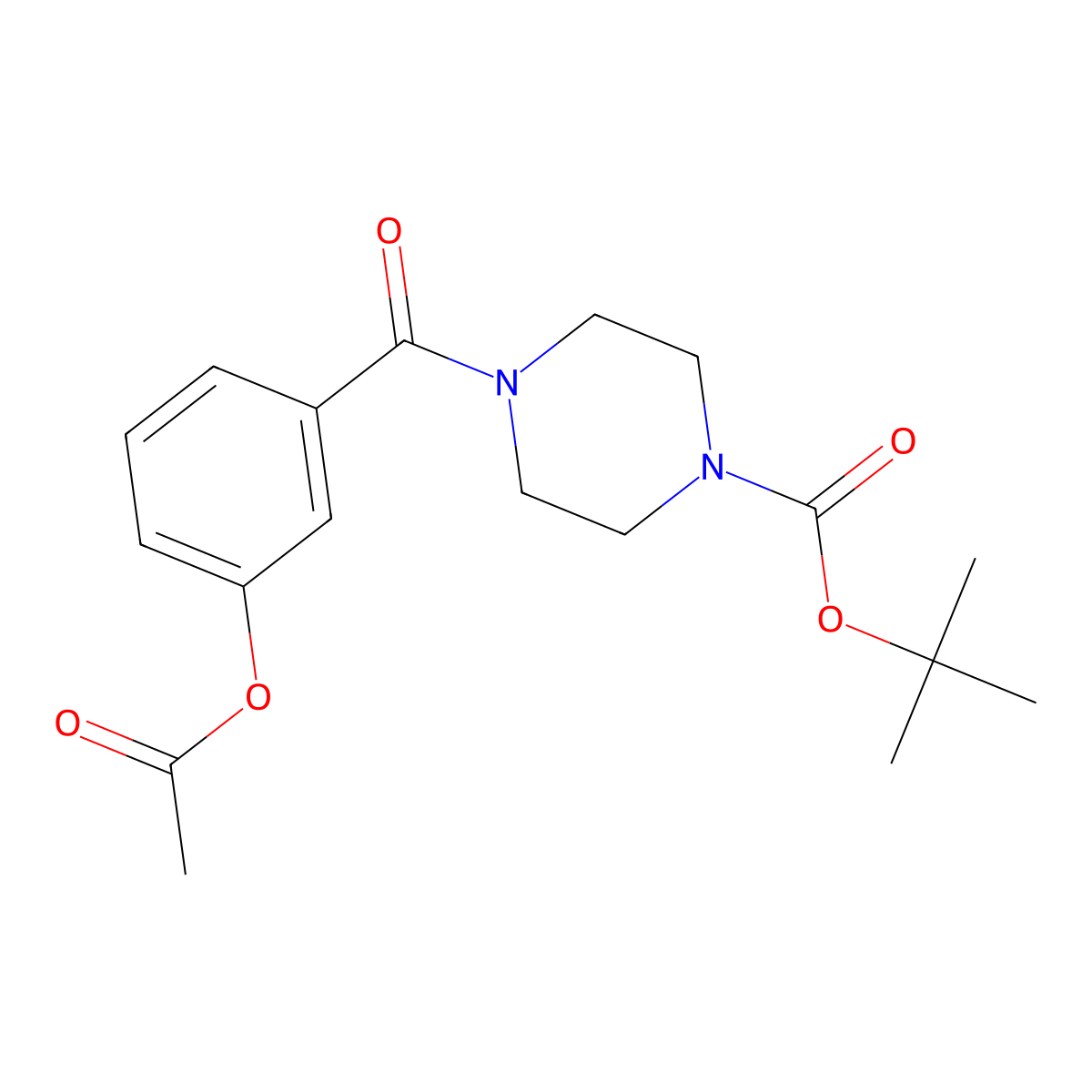 Tert-butyl 4-(3-acetoxybenzoyl)piperazine-1-carboxylate molecular structure, CAS 1008774-97-7