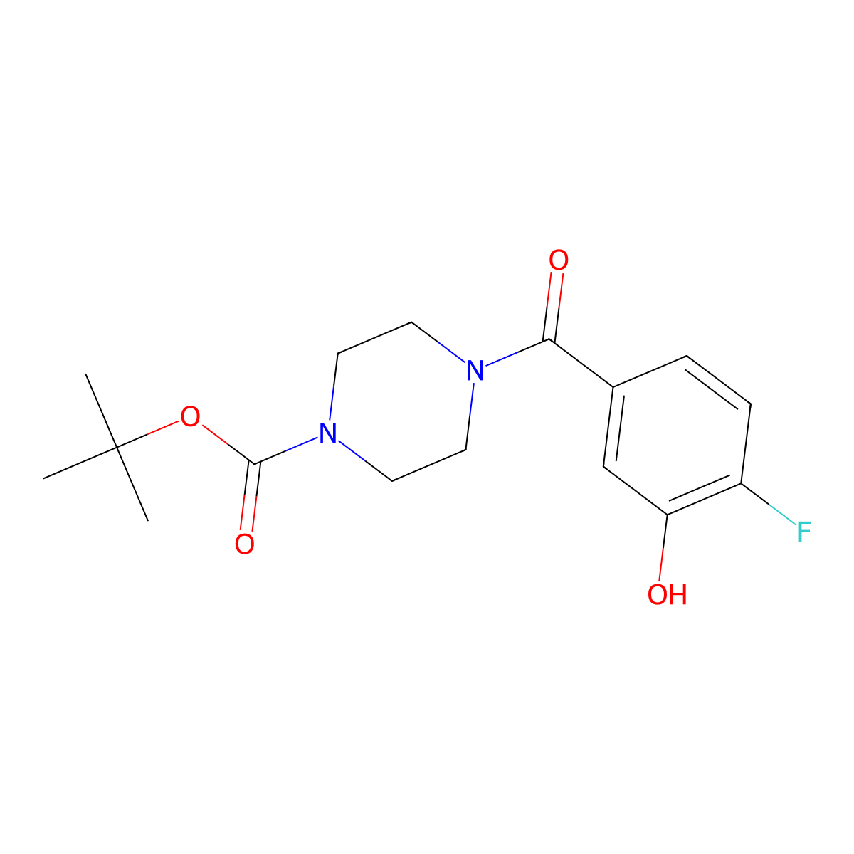 Tert-butyl 4-(4-fluoro-3-hydroxybenzoyl)piperazine-1-carboxylate molecular structure, CAS 1008774-99-9