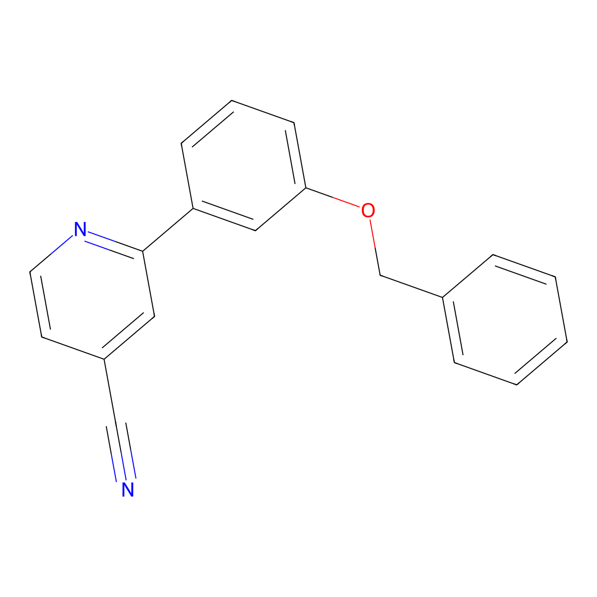 2-(3-(Benzyloxy)phenyl)isonicotinonitrile molecular structure, CAS 1008775-20-9