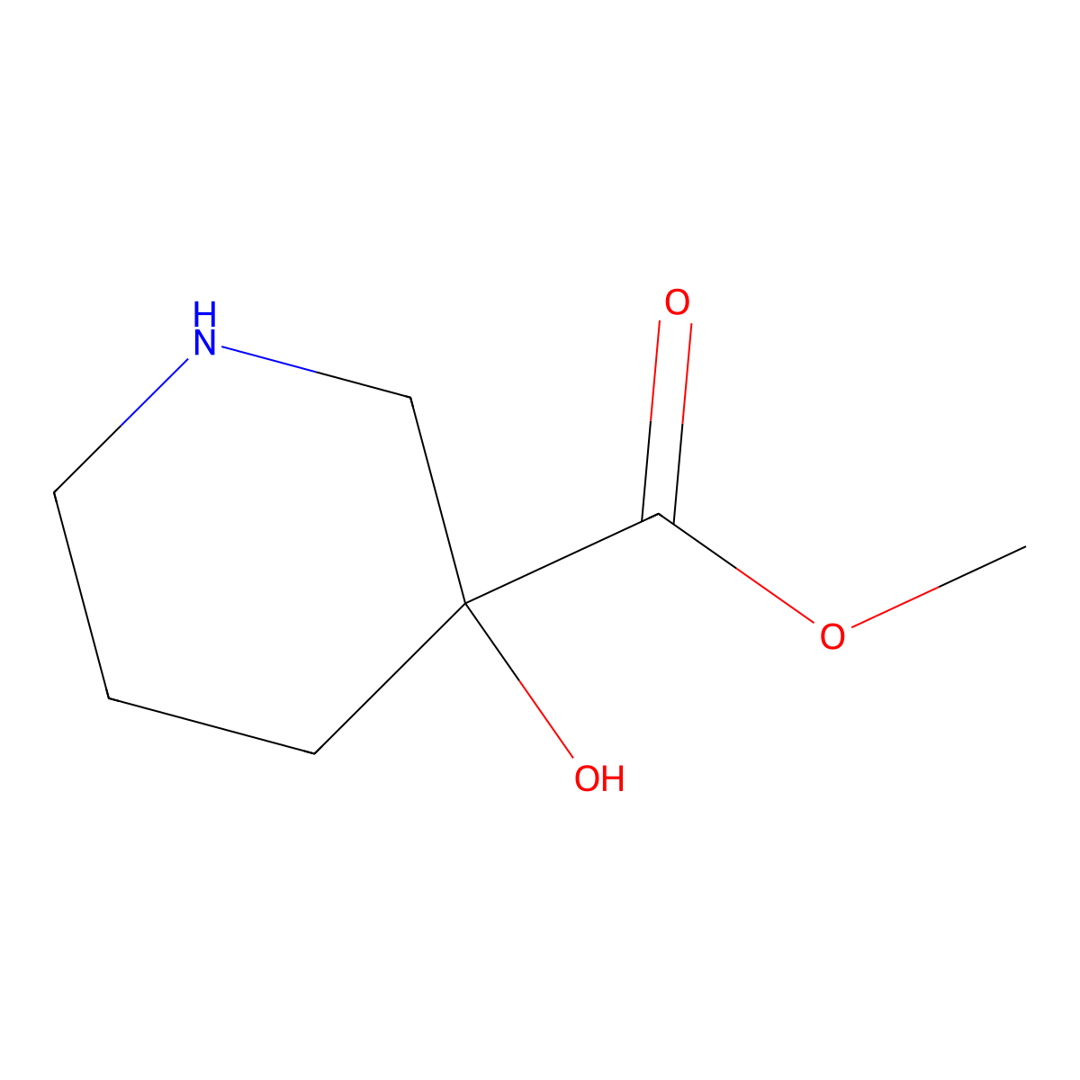 Methyl 3-hydroxypiperidine-3-carboxylate molecular structure, CAS 1008779-94-9