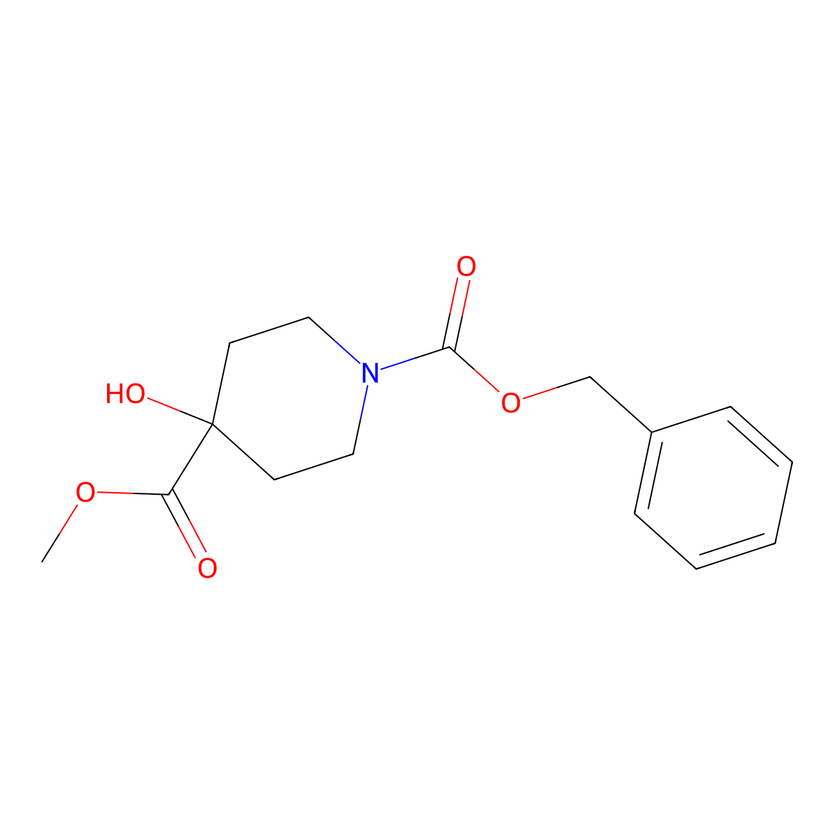 1-Benzyl 4-methyl 4-hydroxypiperidine-1,4-dicarboxylate molecular structure, CAS 1008779-96-1