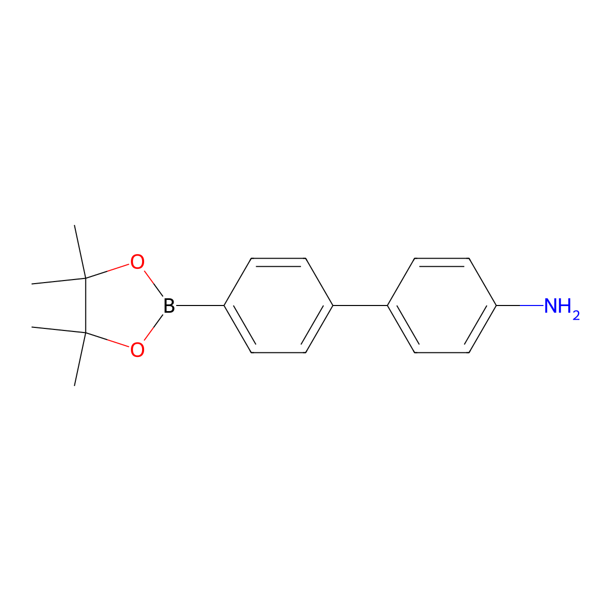 4'-(4,4,5,5-Tetramethyl-1,3,2-dioxaborolan-2-yl)-[1,1'-biphenyl]-4-amine molecular structure, CAS 1008788-39-3