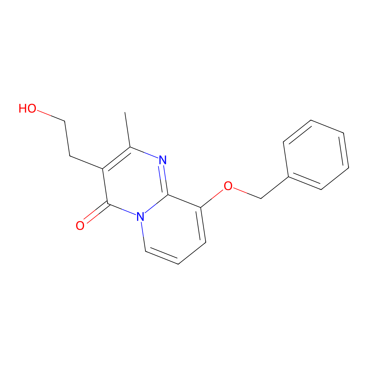 9-(Benzyloxy)-3-(2-hydroxyethyl)-2-methyl-4H-pyrido[1,2-a]pyrimidin-4-one molecular structure, CAS 1008796-22-2