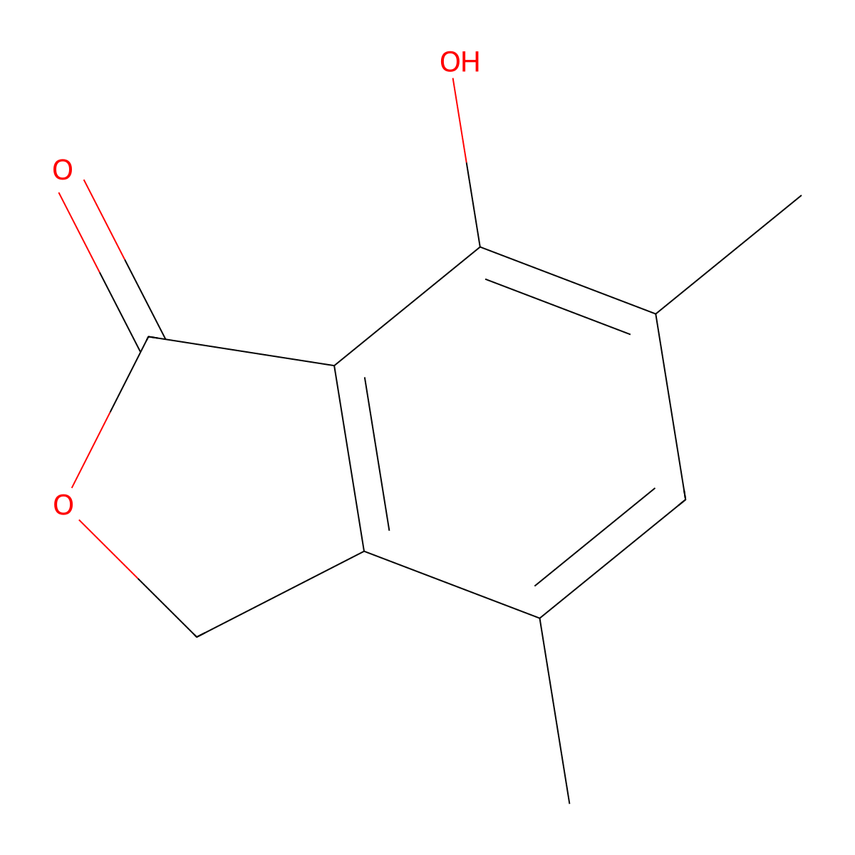 1(3H)-Isobenzofuranone, 7-hydroxy-4,6-dimethyl- molecular structure, CAS 10088-77-4