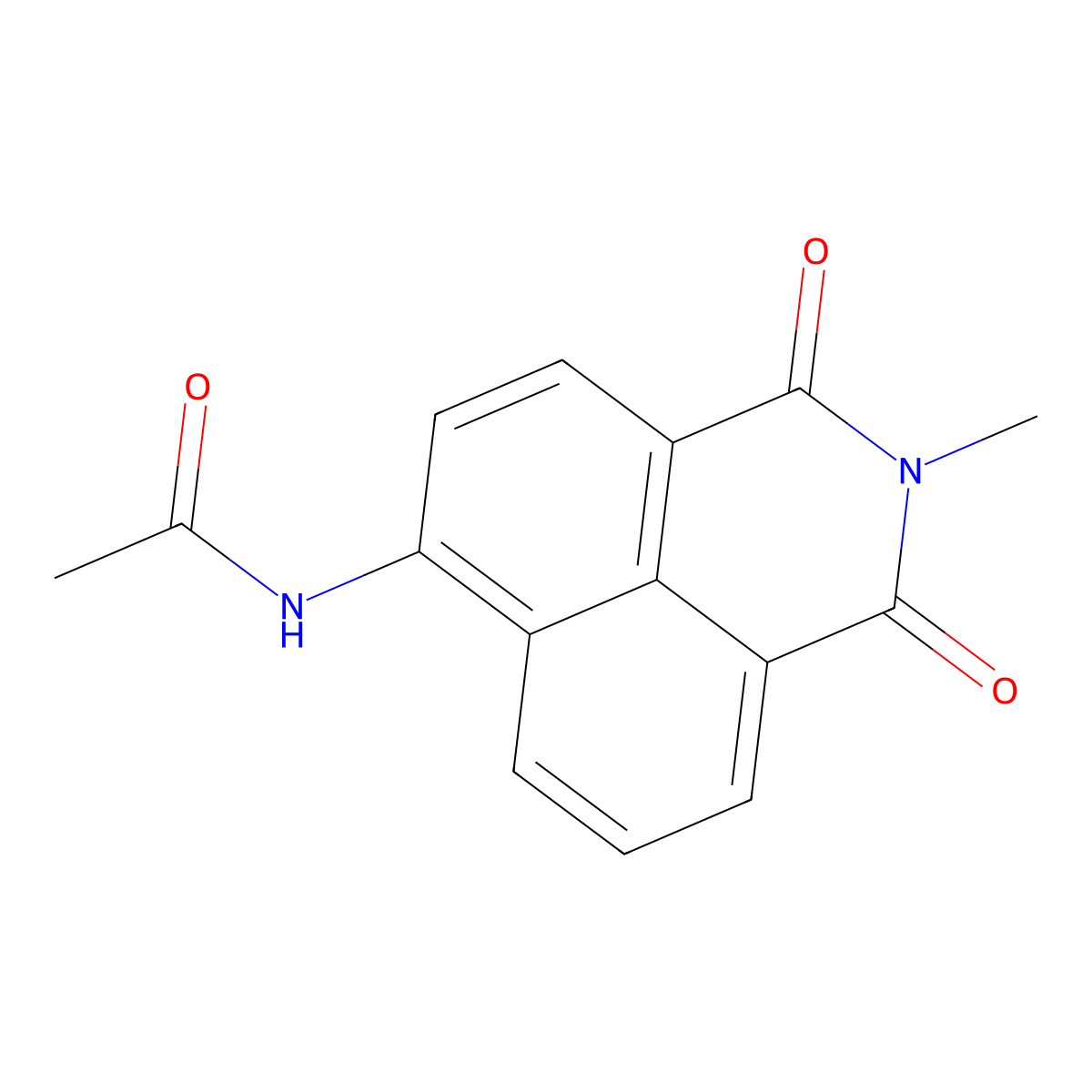 N-(2-methyl-1,3-dioxobenzo[de]isoquinolin-6-yl)acetamide molecular structure, CAS 100880-81-7