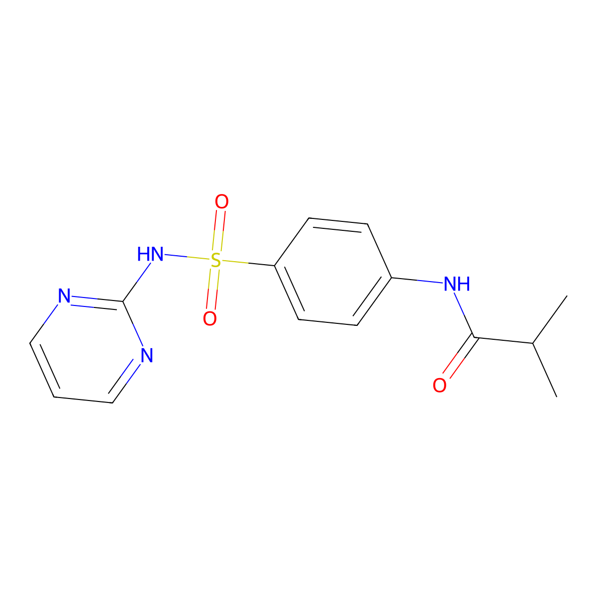 N-[4-(Pyrimidin-2-ylsulfamoyl)-phenyl]-isobutyramide molecular structure, CAS 100882-42-6