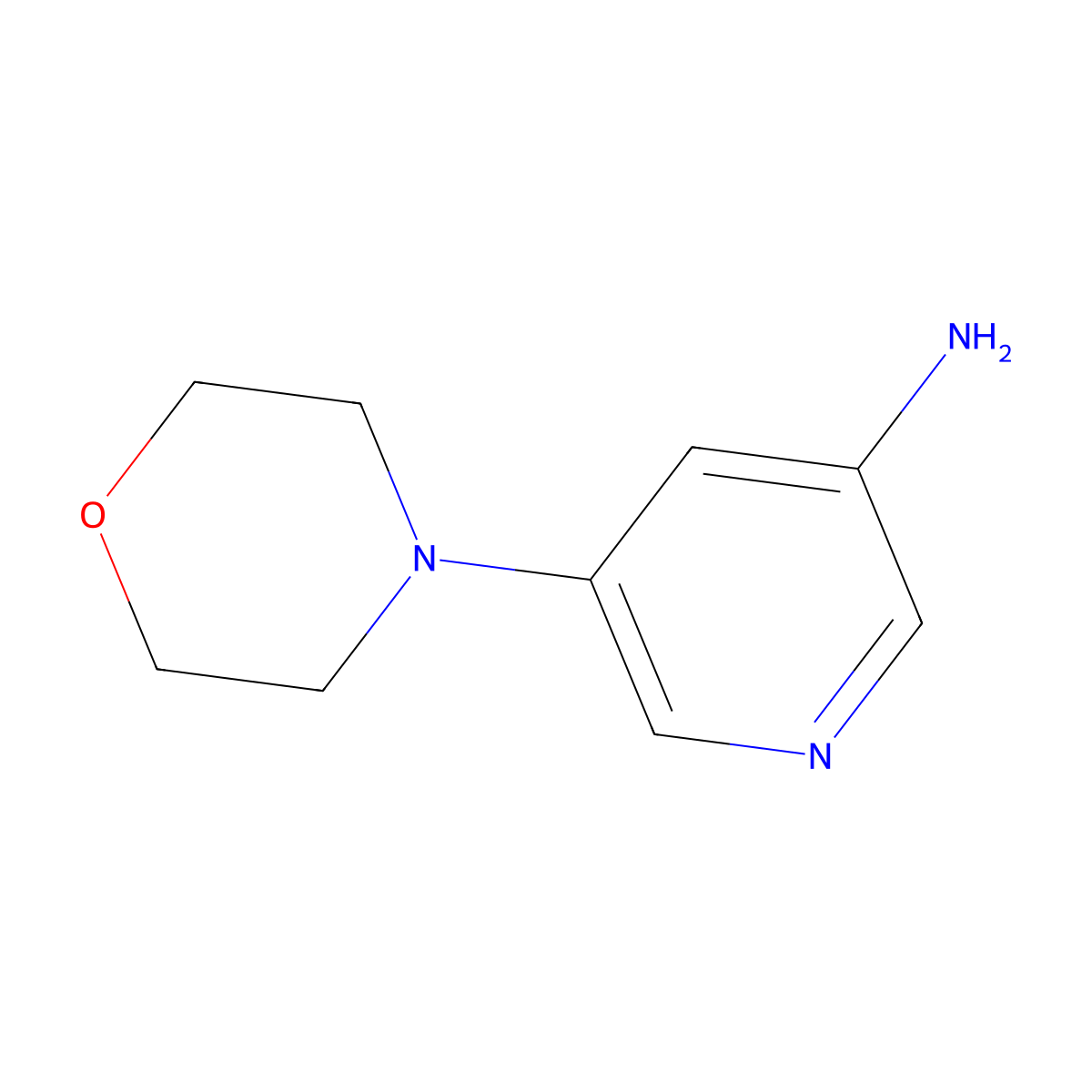 5-Morpholinopyridin-3-amine molecular structure, CAS 1008853-90-4