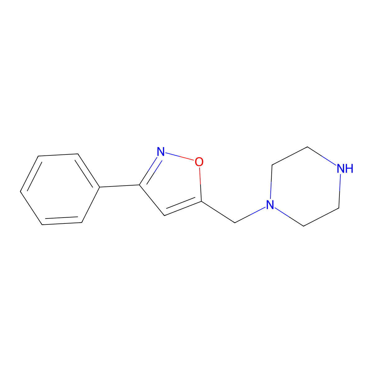 1-[(3-Phenyl-1,2-oxazol-5-YL)methyl]piperazine molecular structure, CAS 1008854-29-2