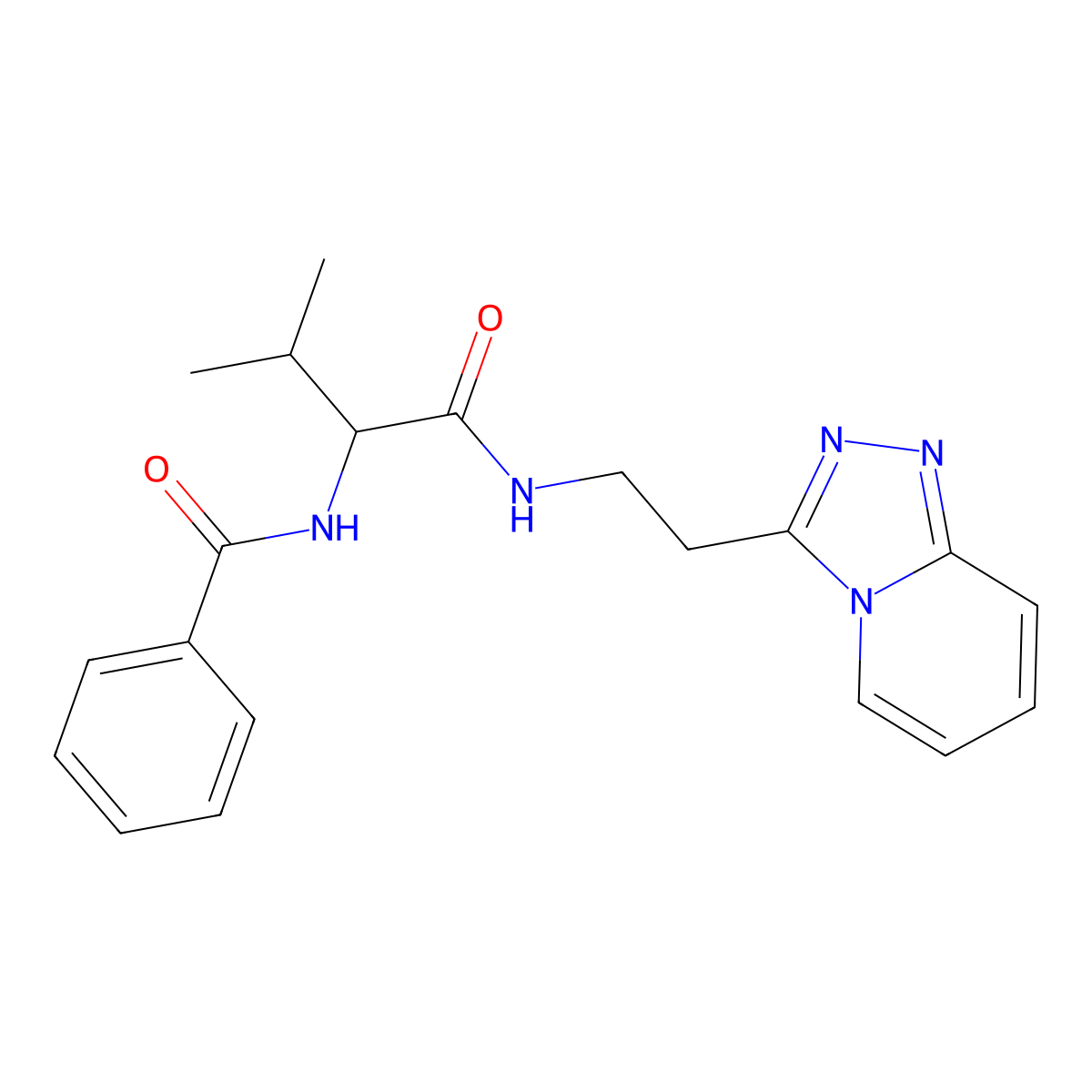 N-(3-methyl-1-oxo-1-{[2-([1,2,4]triazolo[4,3-a]pyridin-3-yl)ethyl]amino}butan-2-yl)benzamide molecular structure, CAS 1008855-47-7