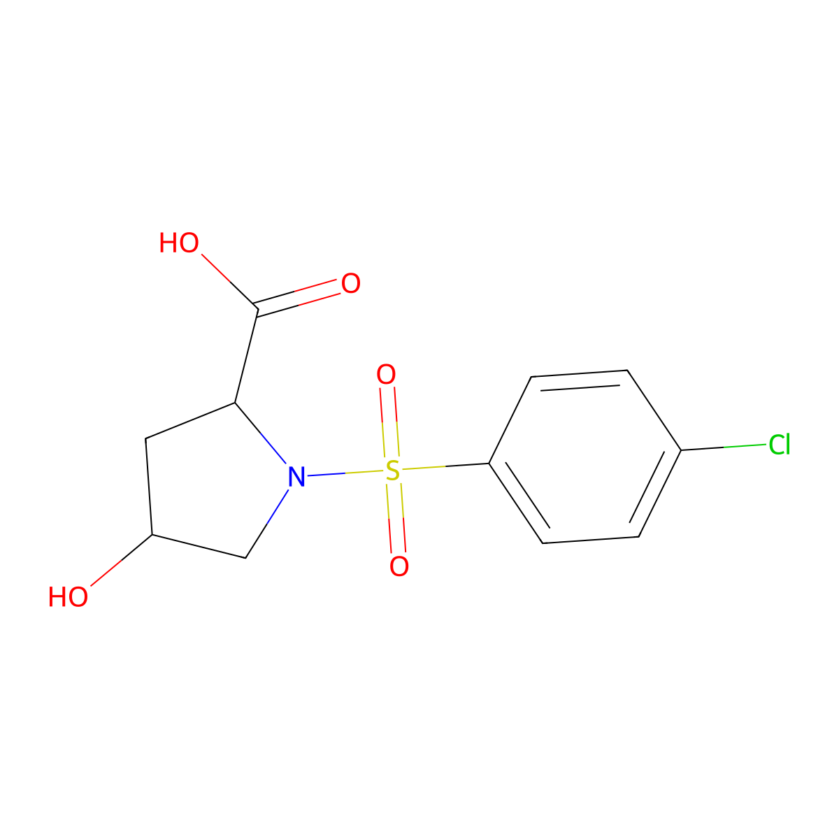 1-(4-Chlorobenzenesulfonyl)-4-hydroxypyrrolidine-2-carboxylic acid molecular structure, CAS 1008857-92-8
