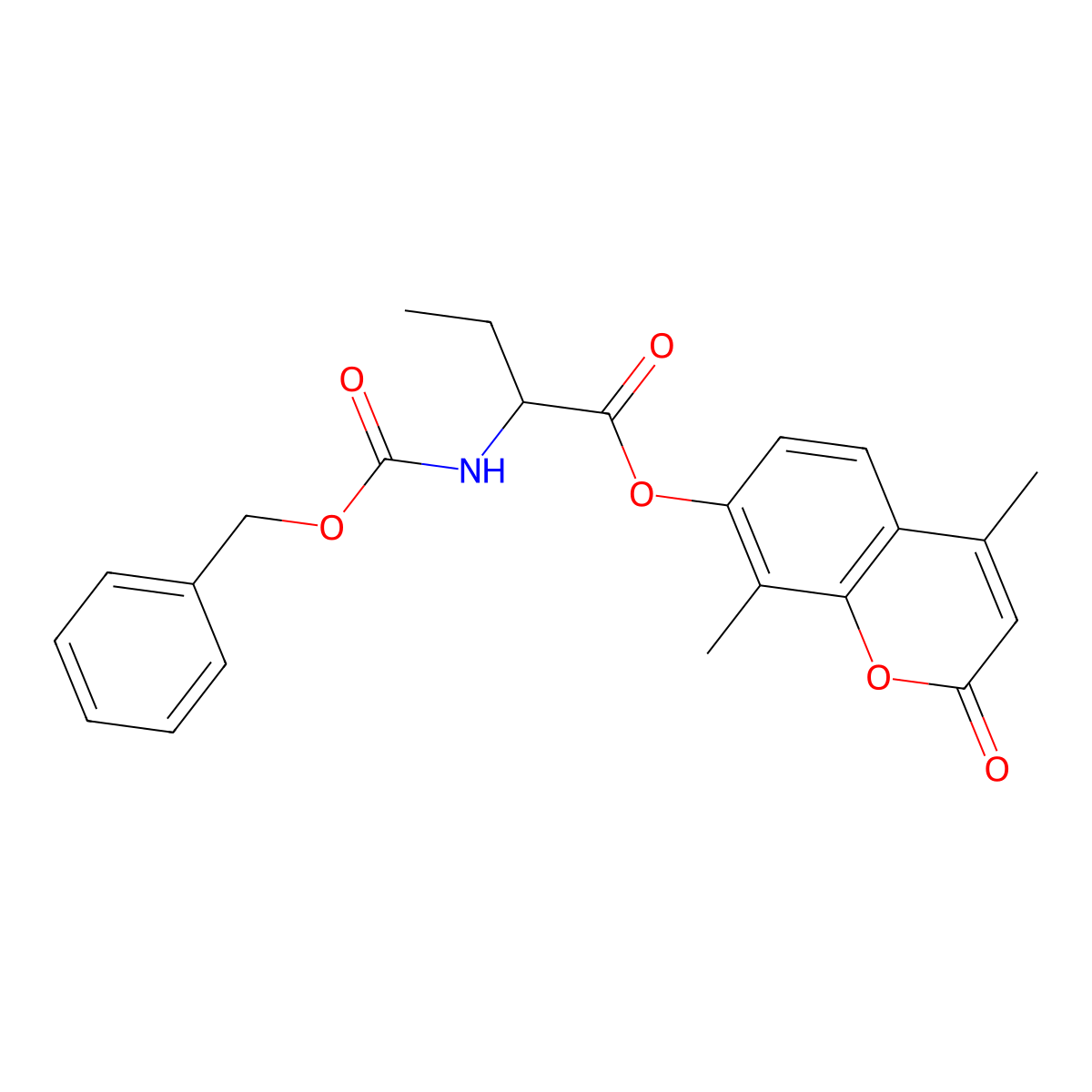 4,8-dimethyl-2-oxo-2H-chromen-7-yl 2-{[(benzyloxy)carbonyl]amino}butanoate molecular structure, CAS 1008858-13-6