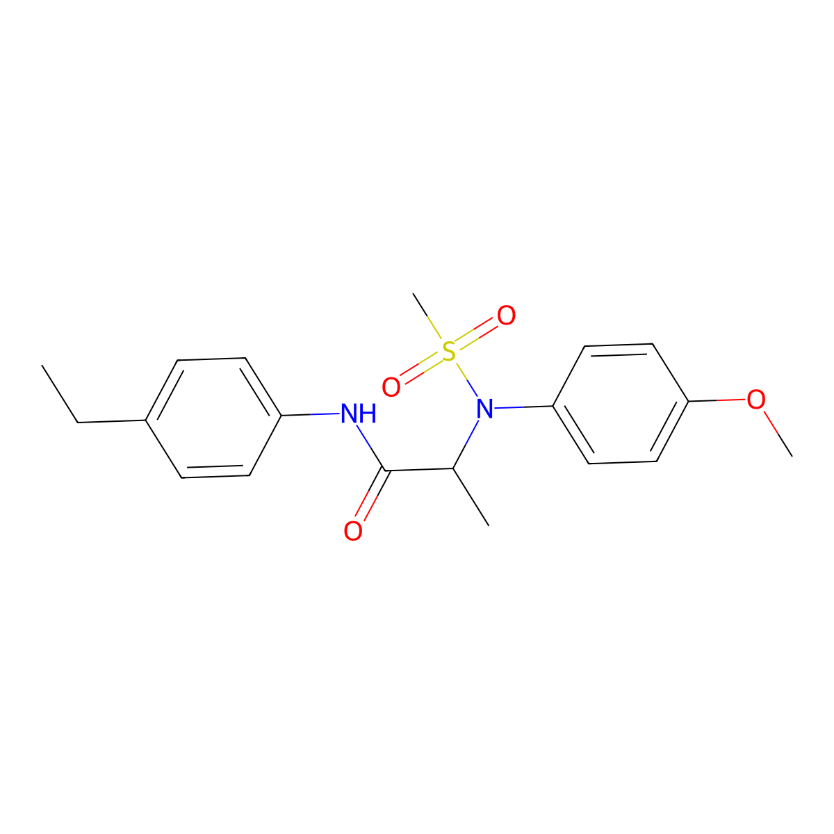 N-(4-ethylphenyl)-2-(4-methoxy-N-methylsulfonylanilino)propanamide molecular structure, CAS 1008858-54-5