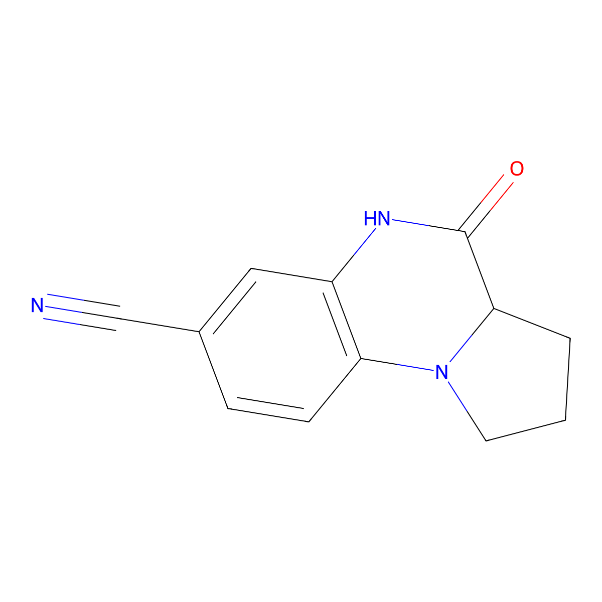 4-Oxo-1,2,3,3a,4,5-hexahydropyrrolo[1,2-a]quinoxaline-7-carbonitrile molecular structure, CAS 1008859-21-9
